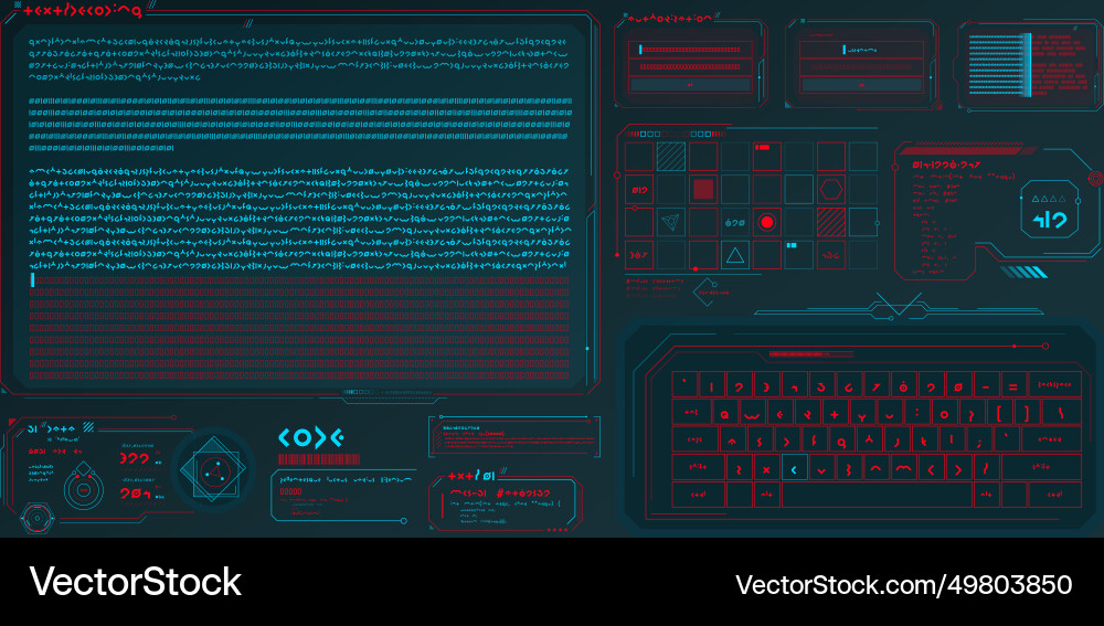 Data elements for sci-fi interface Vector Image