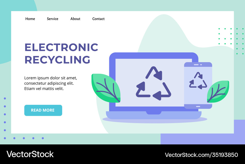 Electronic recycling green leaf recycle icon Vector Image