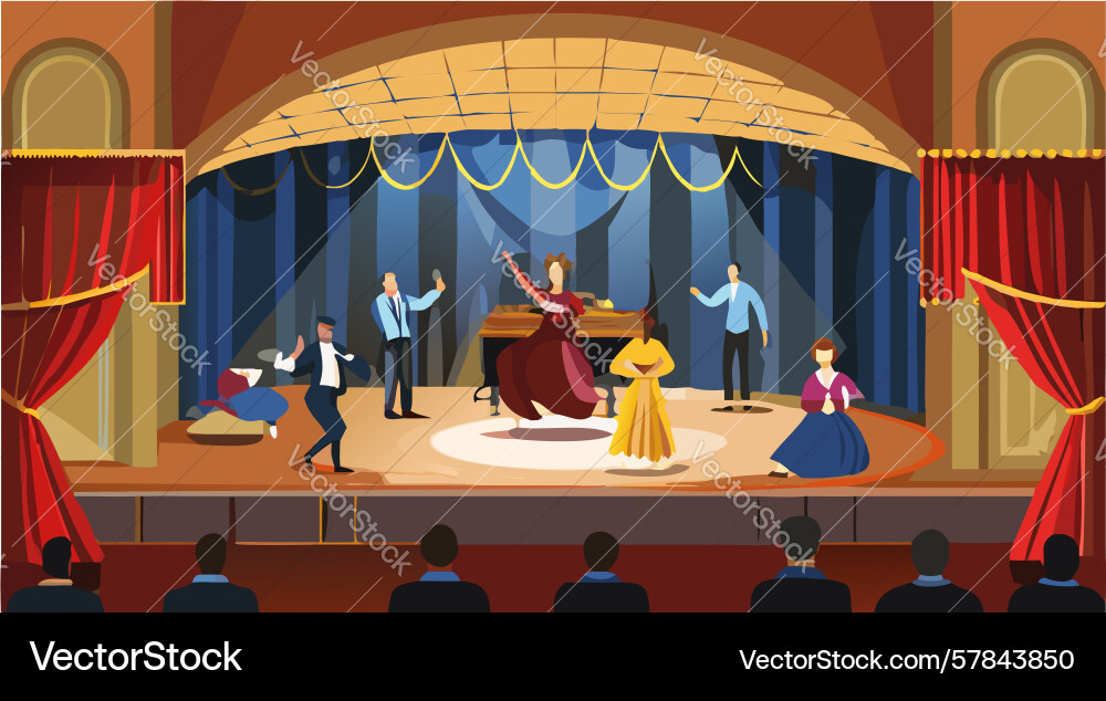 Empty theater stage set for performance design Vector Image