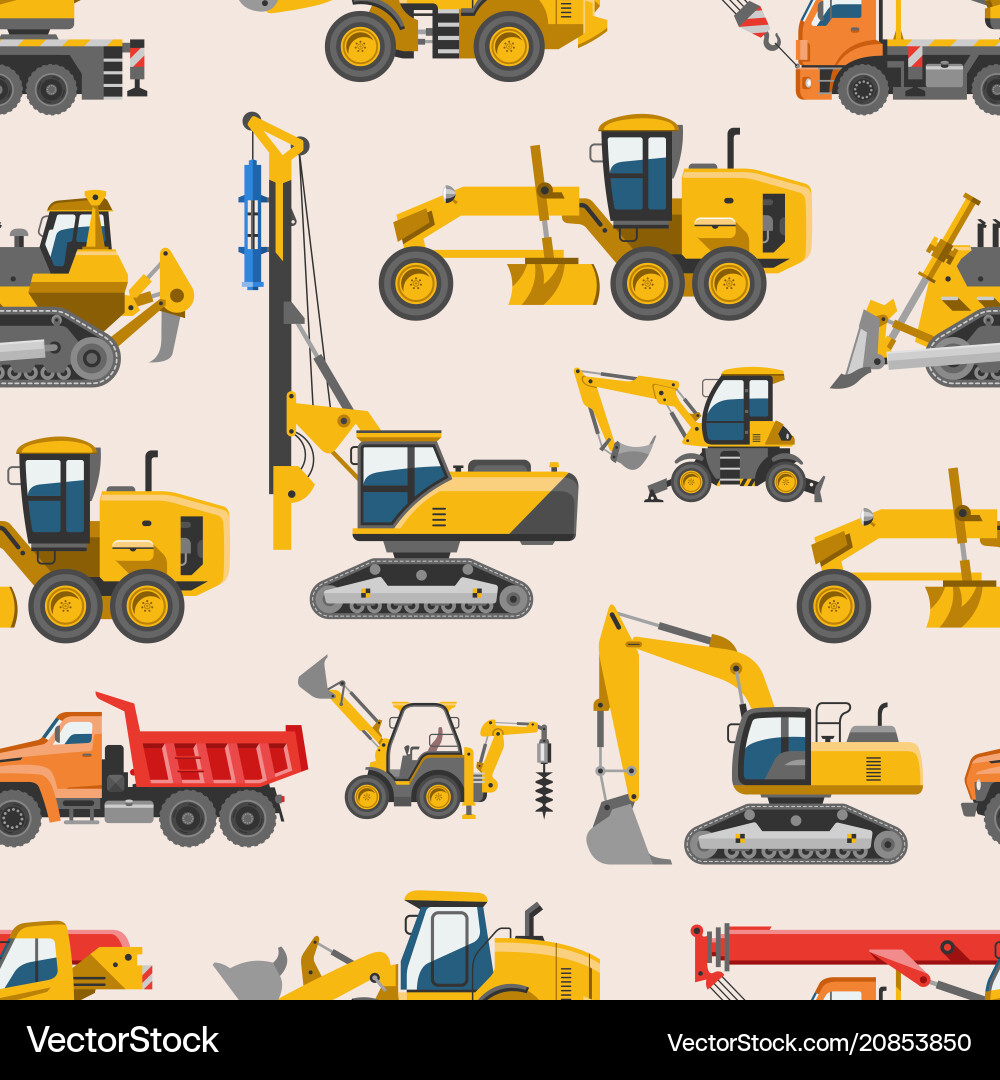 Excavator for construction digger Royalty Free Vector Image