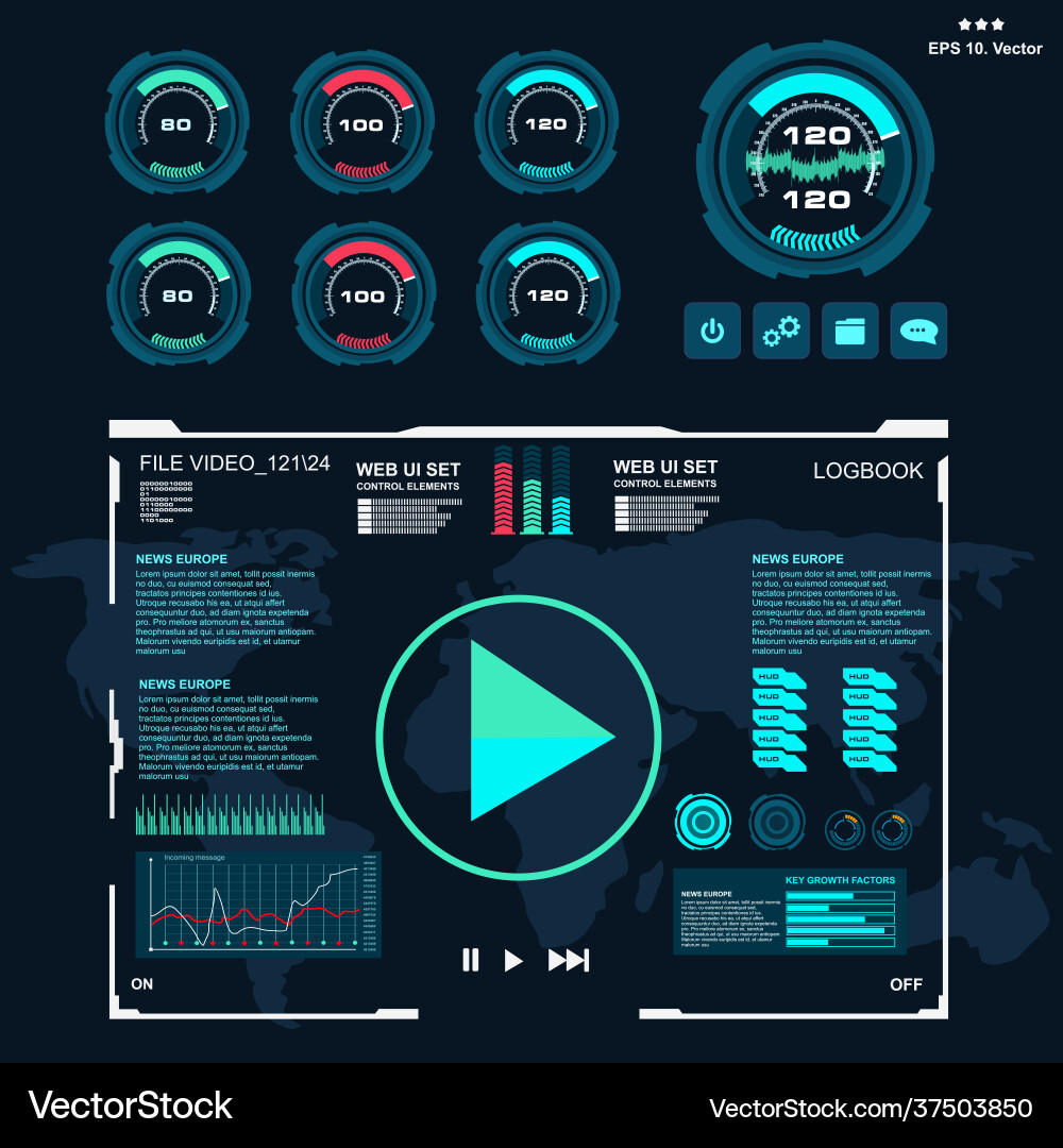 Futuristic blue virtual graphic touch user Futuristic blue virtual graphic touch user vector image