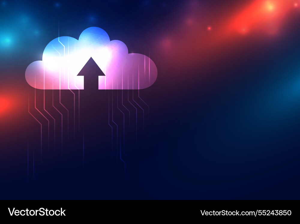 Futuristic cloud computing tech background Futuristic cloud computing tech background vector image