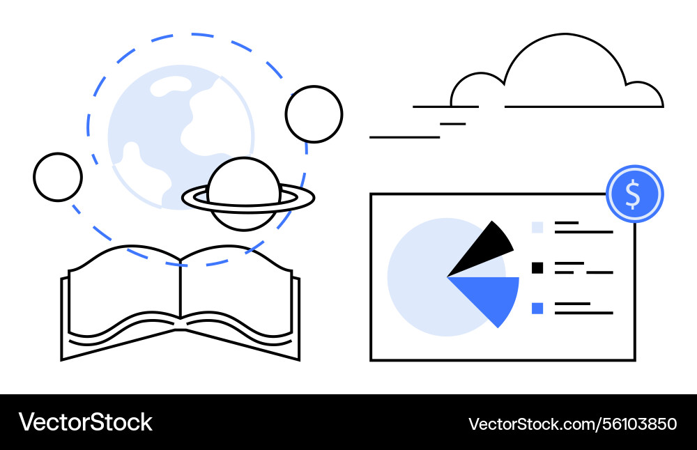 Knowledge sharing and data insights through Knowledge sharing and data insights through vector image