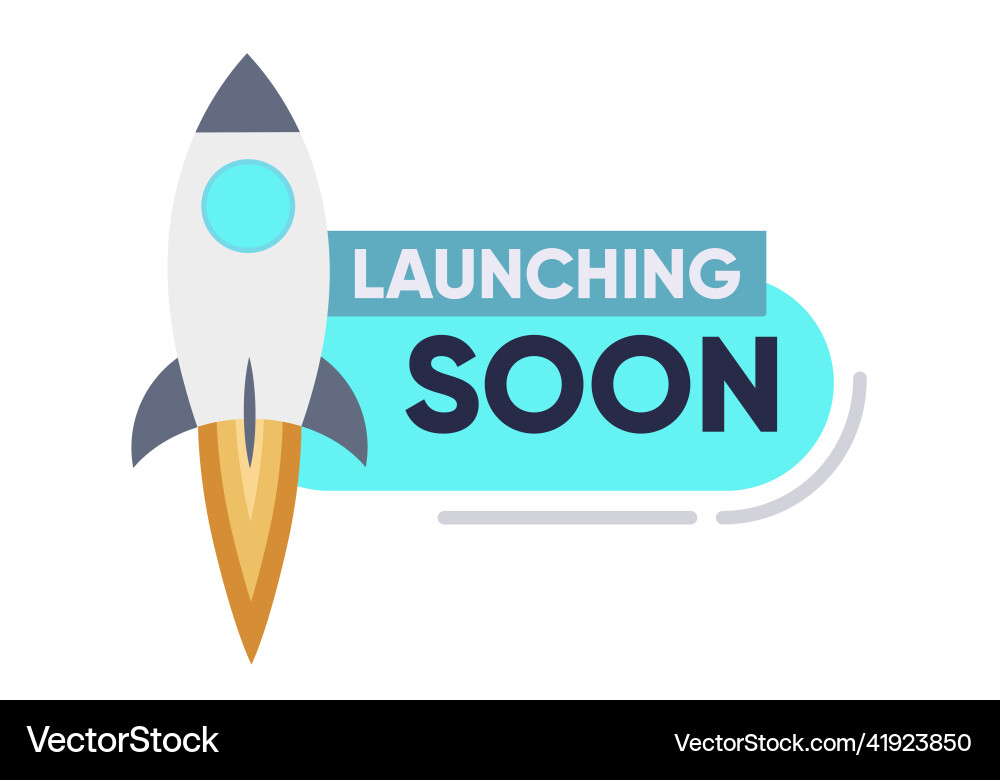 Launching soon page design app interface for smart Vector Image