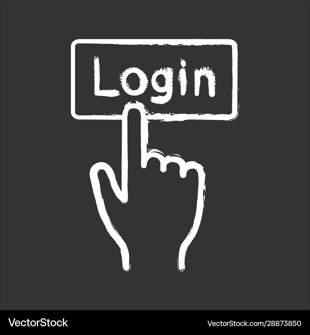Login button click chalk icon vector image
