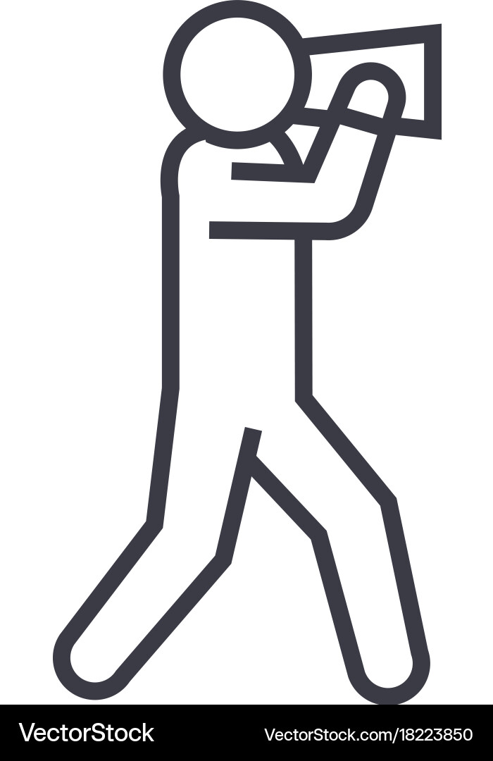 Man with speaker linear icon sign symbol Vector Image