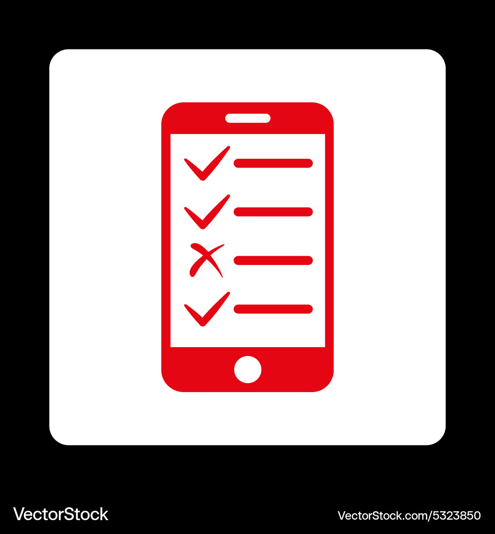 Mobile tasks icon from commerce buttons overcolor Vector Image
