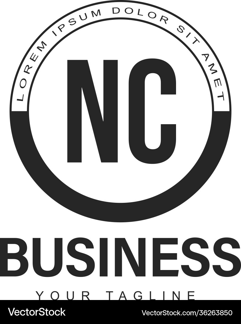 Nc initial a logo design with abstract style Nc initial a logo design with abstract style vector image