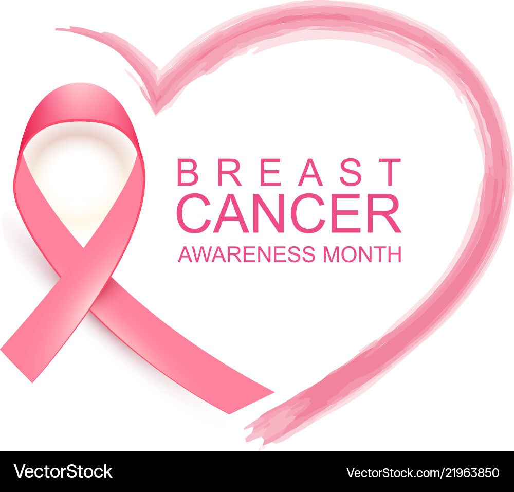 Pink Ribbon Cancer Awareness Poster Vector Image