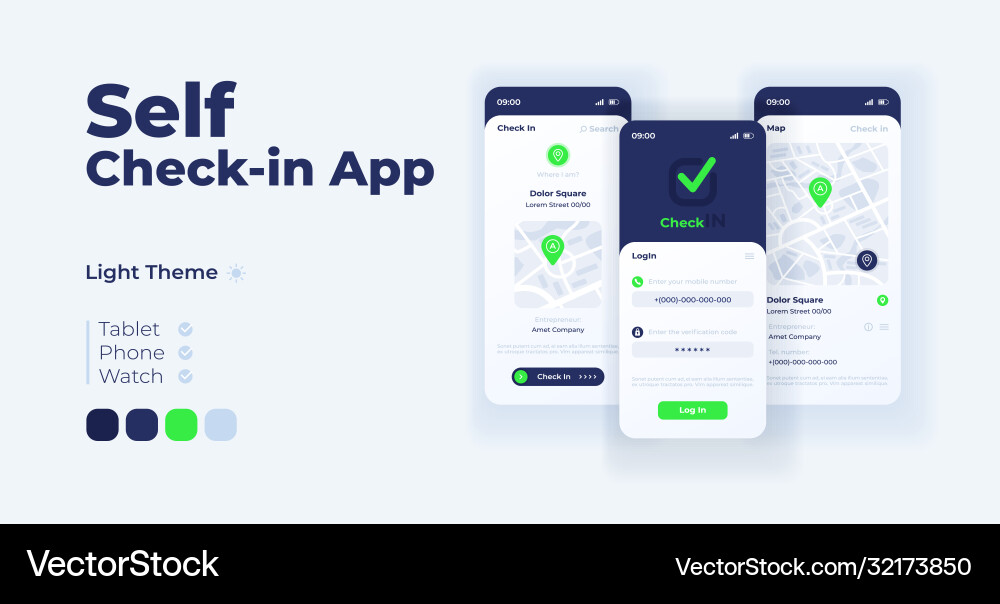 Self check in app cartoon smartphone interface Self check in app cartoon smartphone interface vector image