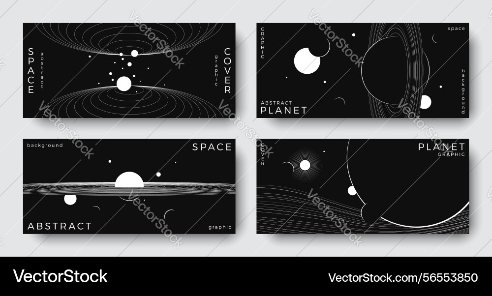 Set of abstract space horizontal backgrounds Set of abstract space horizontal backgrounds vector image