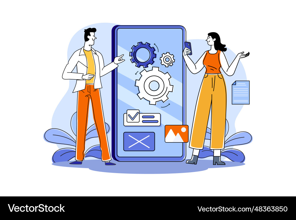 Software testing concept on white background Vector Image