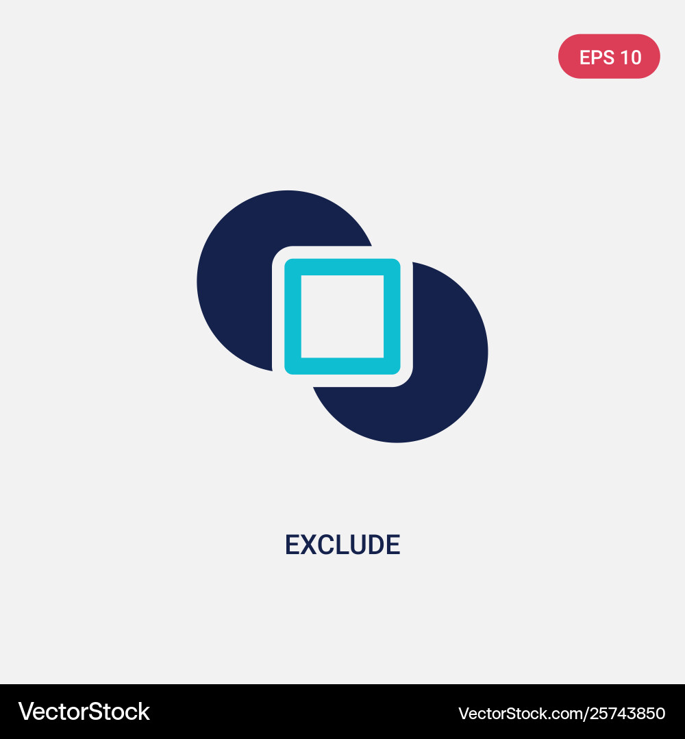 Two color exclude icon from geometric figure Two color exclude icon from geometric figure vector image