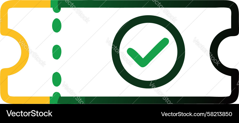 Validated Ticket with Checkmark Vector Image