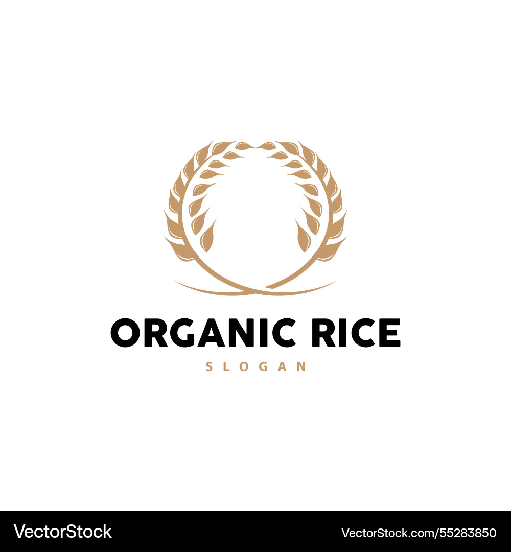 Wheat grain rice logo simple design organic icon Vector Image