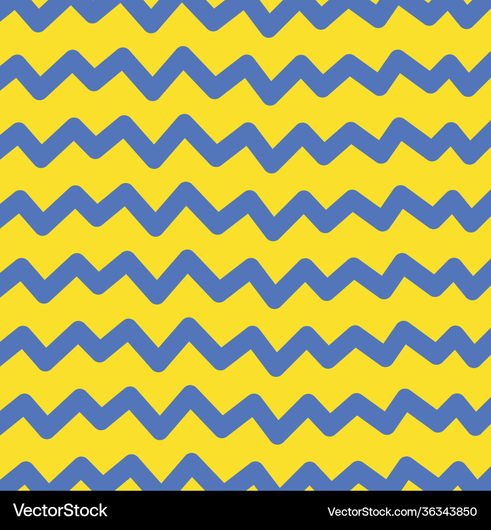 Yellow background with zig zag lines design vector image