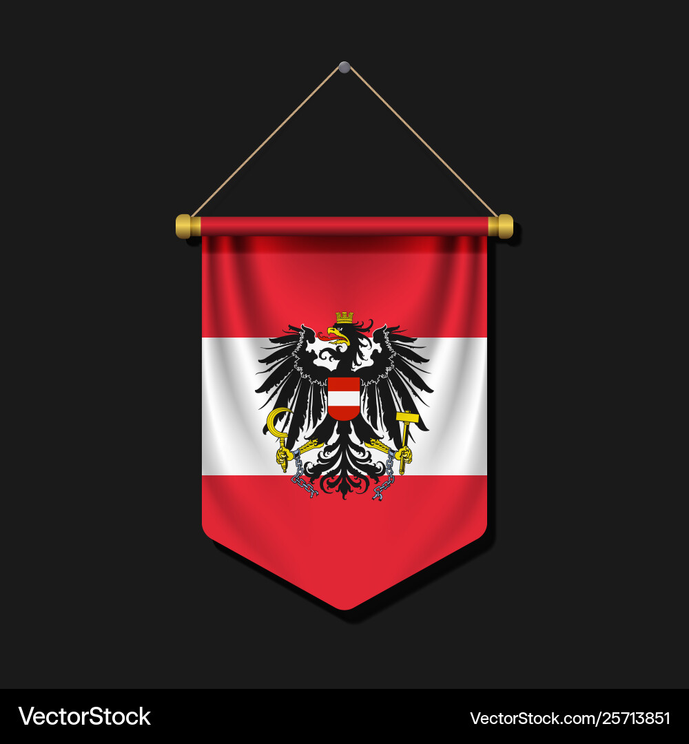 3d realistic pennant with flag Vector Image