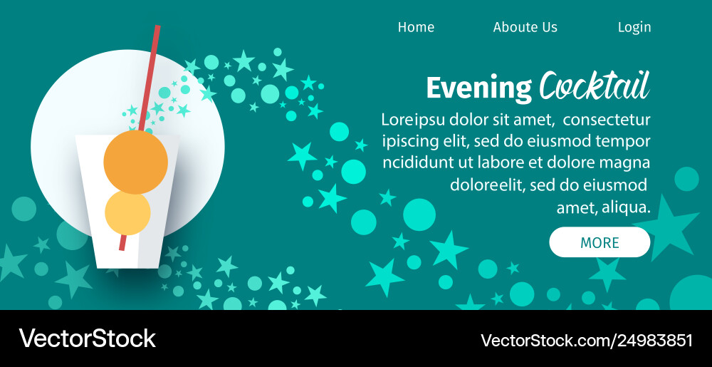 Abend Cocktail-Website Flat Template Abend Cocktail-Website Flat Template vektorbild