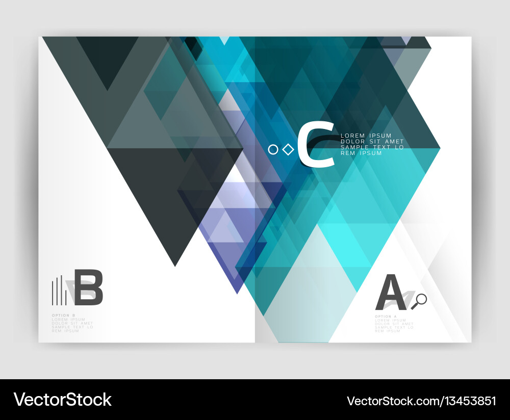 Abstract background with color triangles annual Vector Image