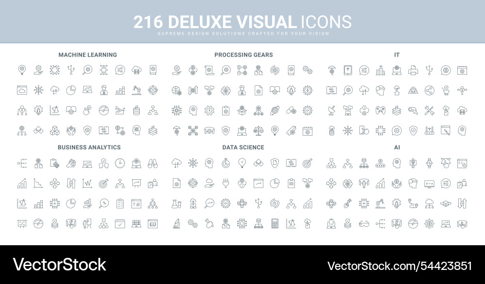 AI & Science Data Processing Icons vector image