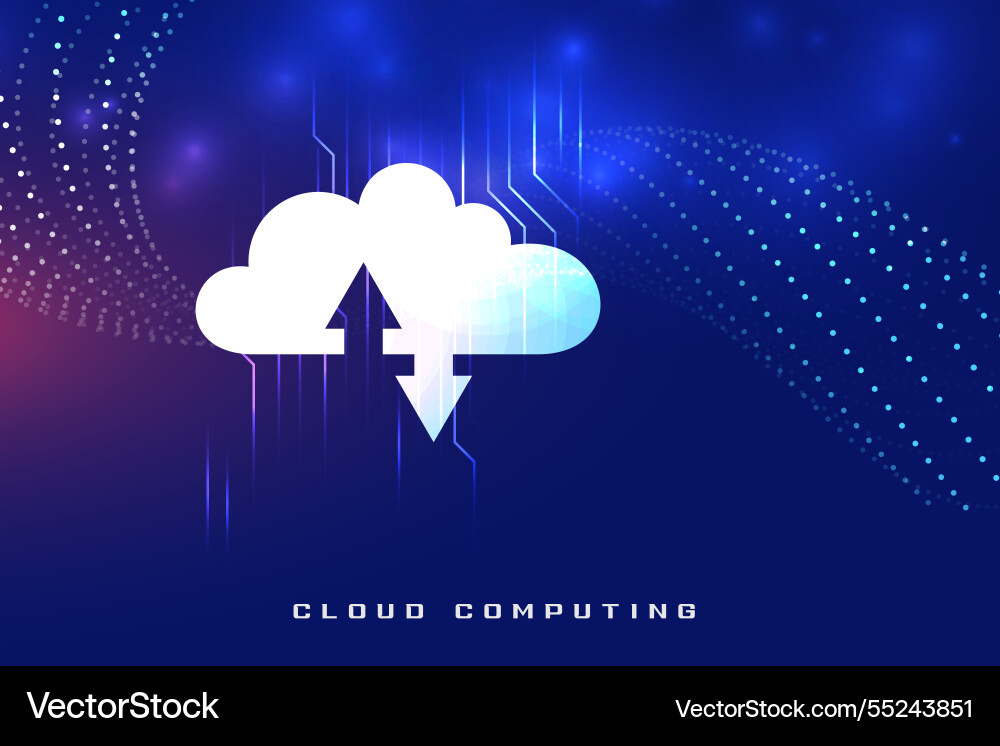 Cloud computing futuristic background vector image