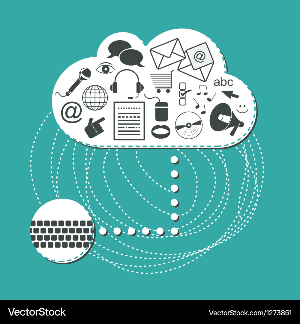 Cloud system user interface vector image