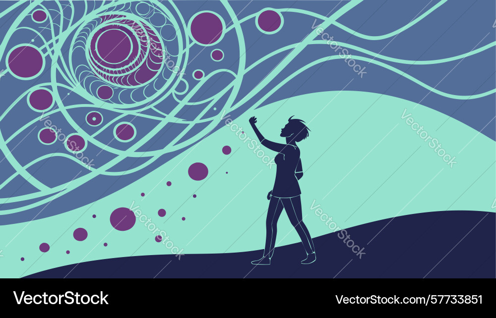 Digital creator harnessing data flow art design Vector Image