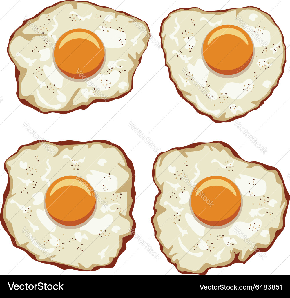 Fried eggs Royalty Free Vector Image - VectorStock