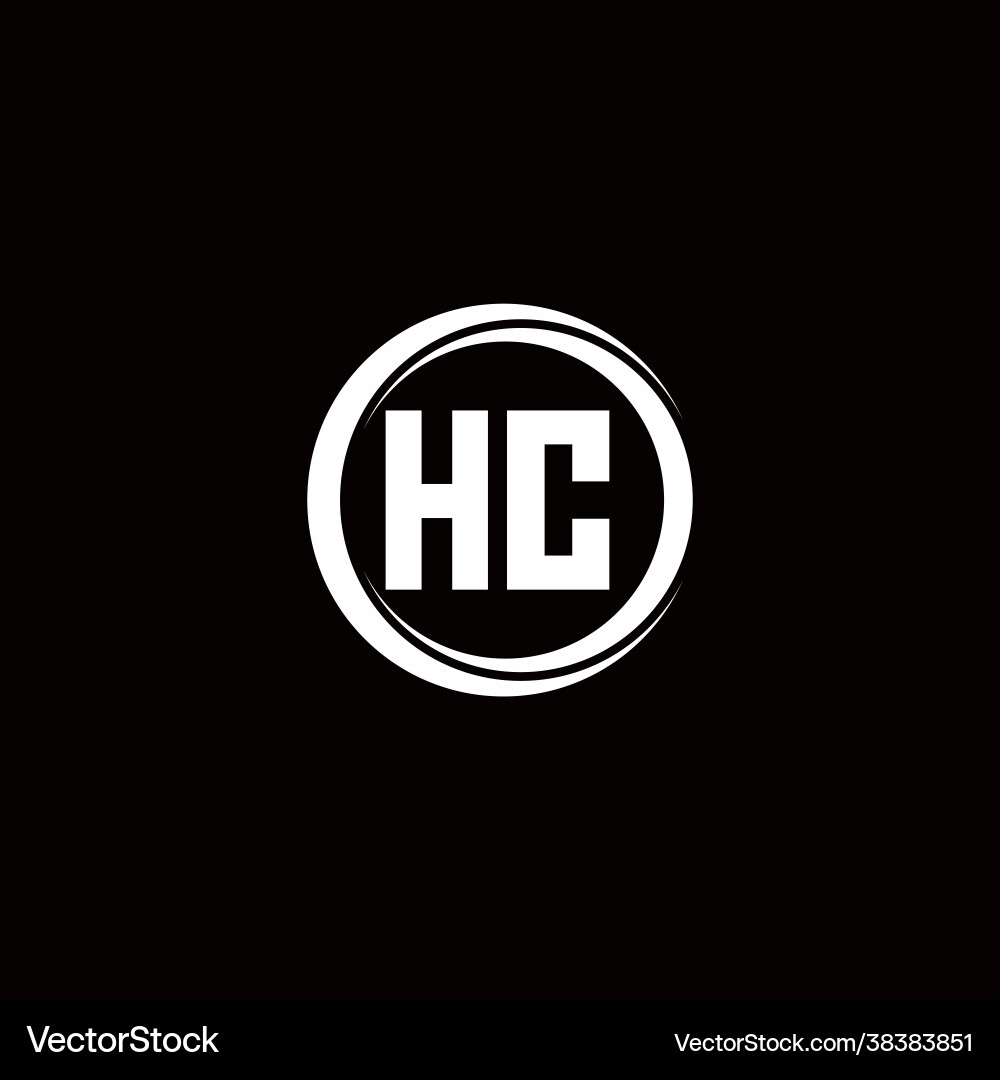 Hc logo initial letter monogram with circle slice Hc logo initial letter monogram with circle slice Vector Image