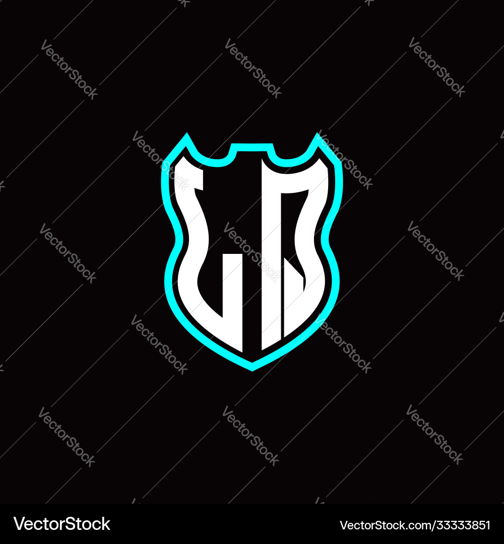 L q initial logo design with shield shape vector image
