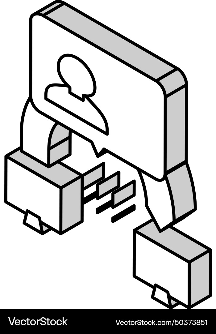 Man in middle attacks isometric icon Man in middle attacks isometric icon vector image