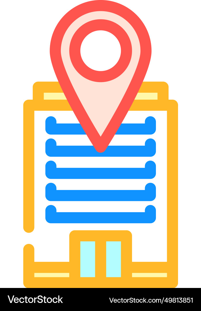 Office map location color icon Vector Image