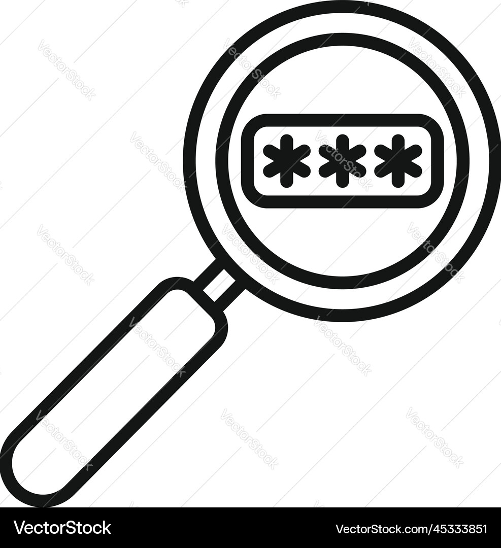 Search password icon outline data cipher Search password icon outline data cipher vector image