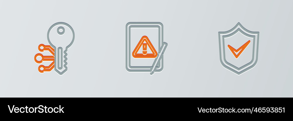 Set line shield with check mark cryptocurrency Set line shield with check mark cryptocurrency vector image