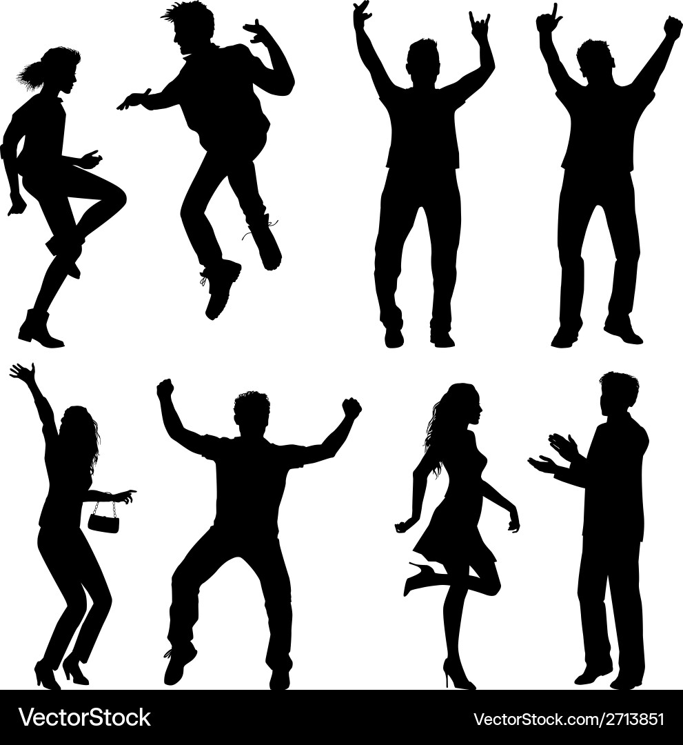 Silhouetted Dancing Party vector image