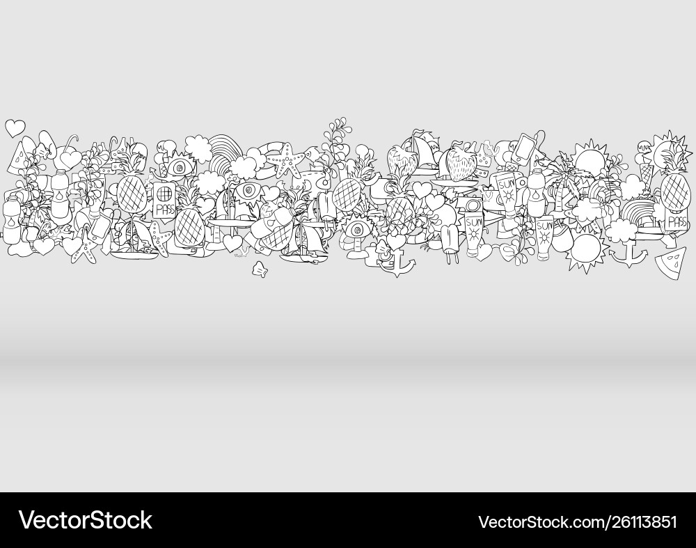 Summer symbols and objects a concept balancing Summer symbols and objects a concept balancing vector image