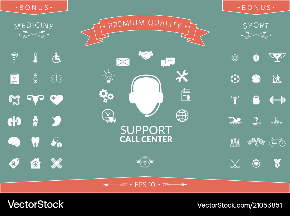 Technical support operator flat icon Technical support operator flat icon vector image