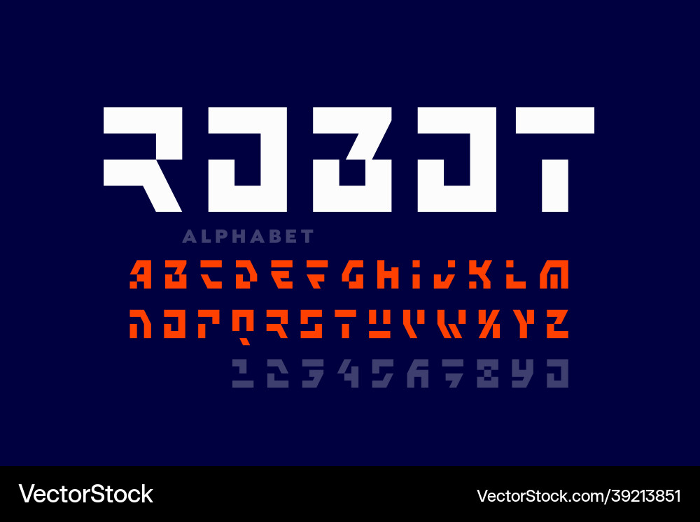 Technology style font Technology style font vector image