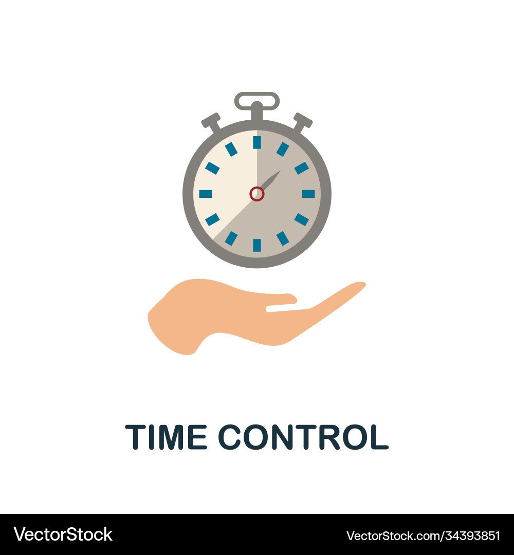 Time control icon simple element from business Time control icon simple element from business vector image