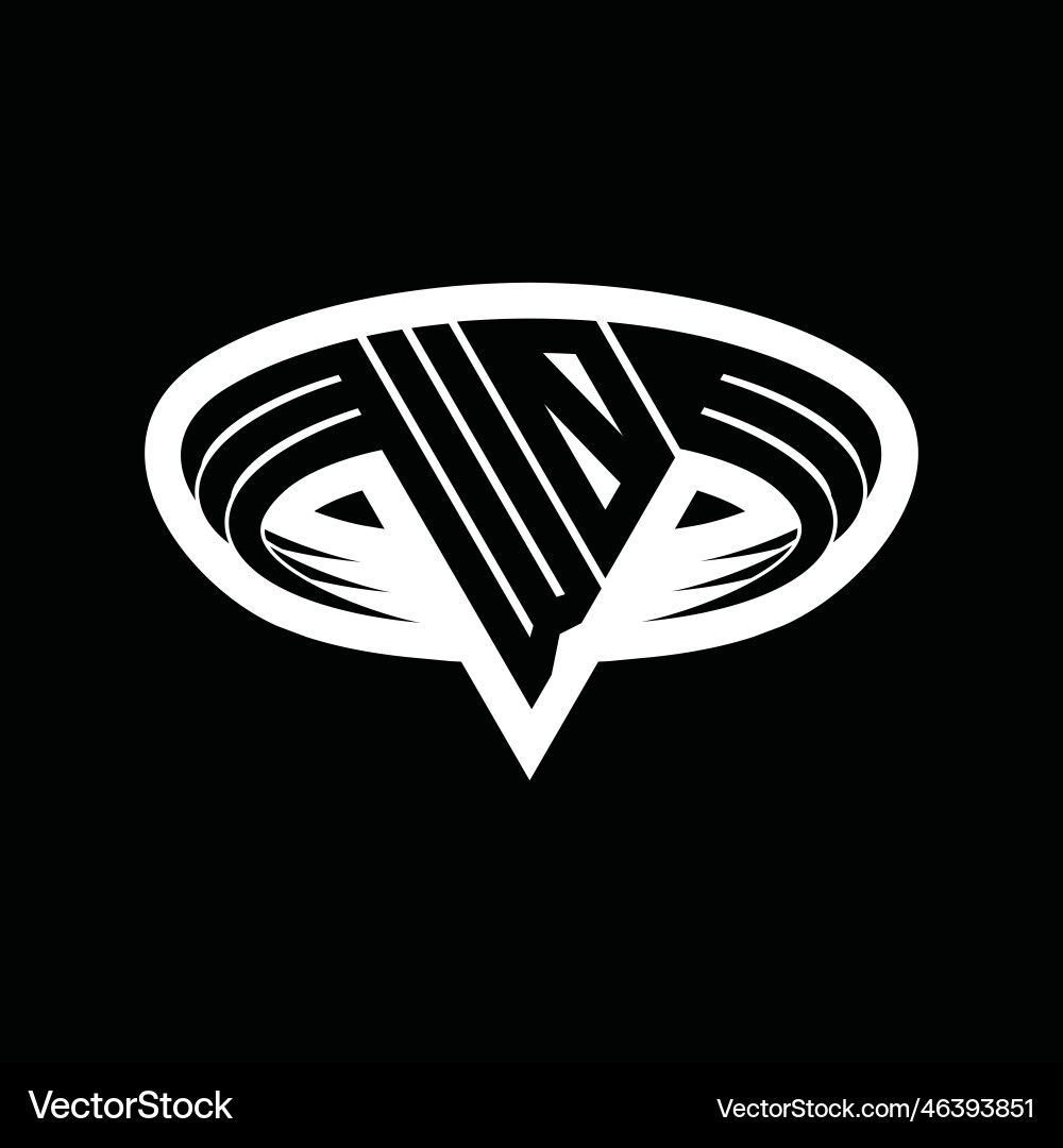 Wo logo monogram with triangle shape slice Vector Image