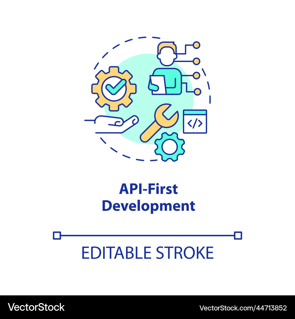 Api first development concept icon Vector Image