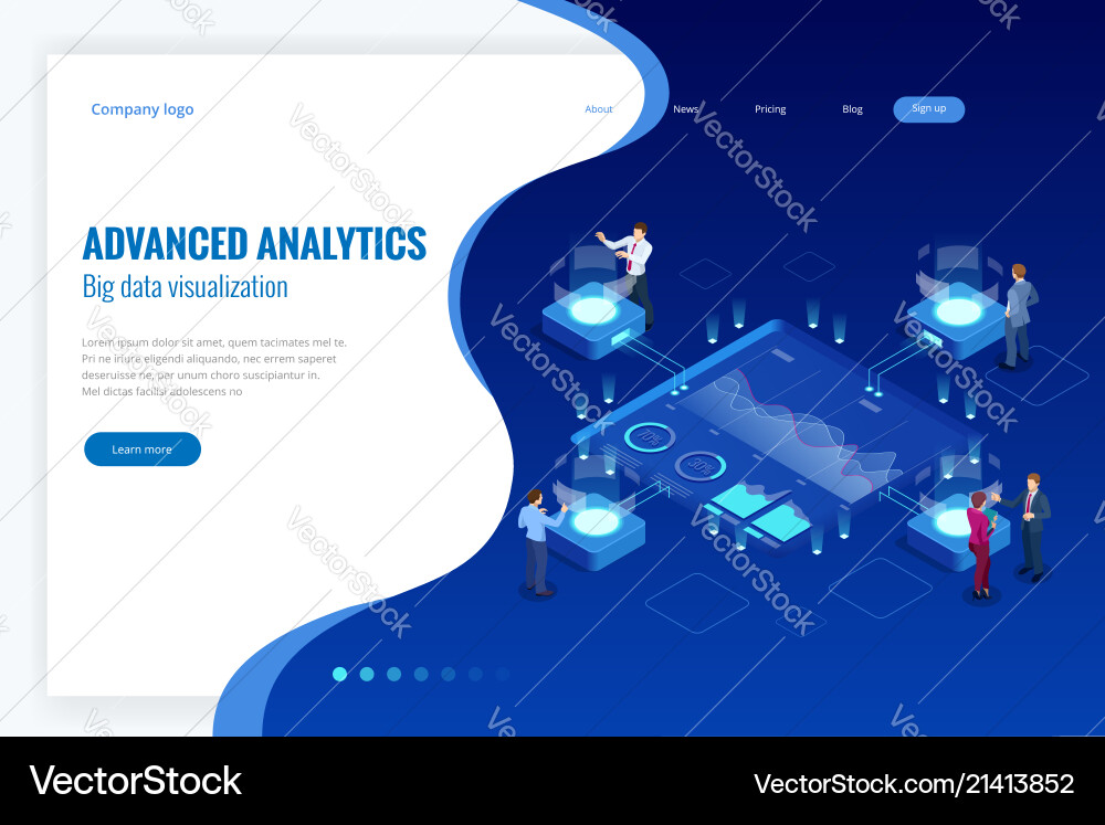 Big Data Analytics Network Visualization vector image