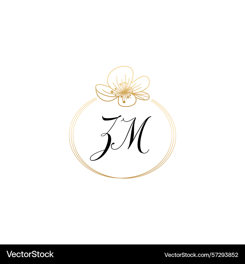 Botanical monogram logos with initial zm Vector Image
