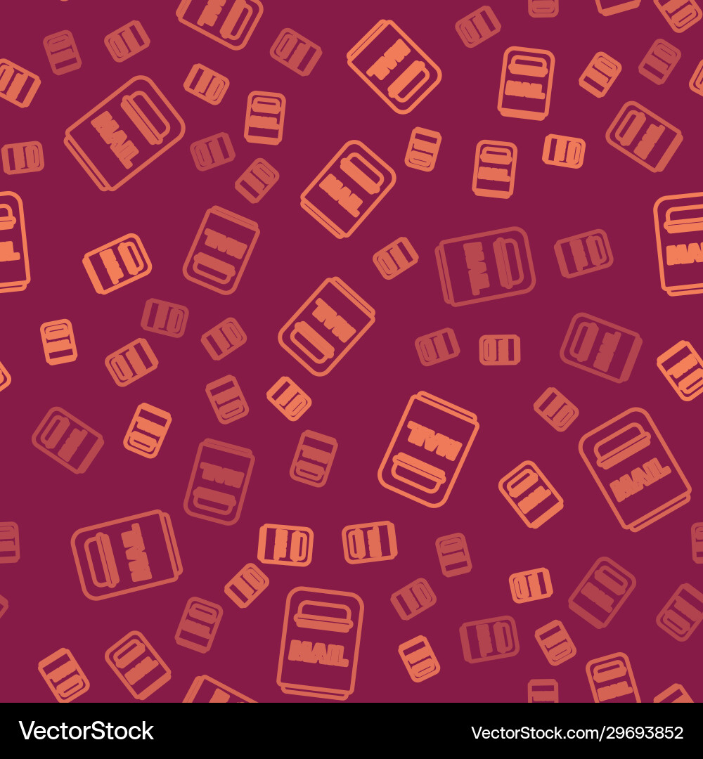 Brown line mail box icon isolated seamless pattern Brown line mail box icon isolated seamless pattern vector image