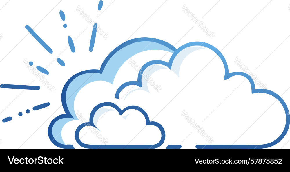 Cloud with sun rays breaking through symbolizing Vector Image
