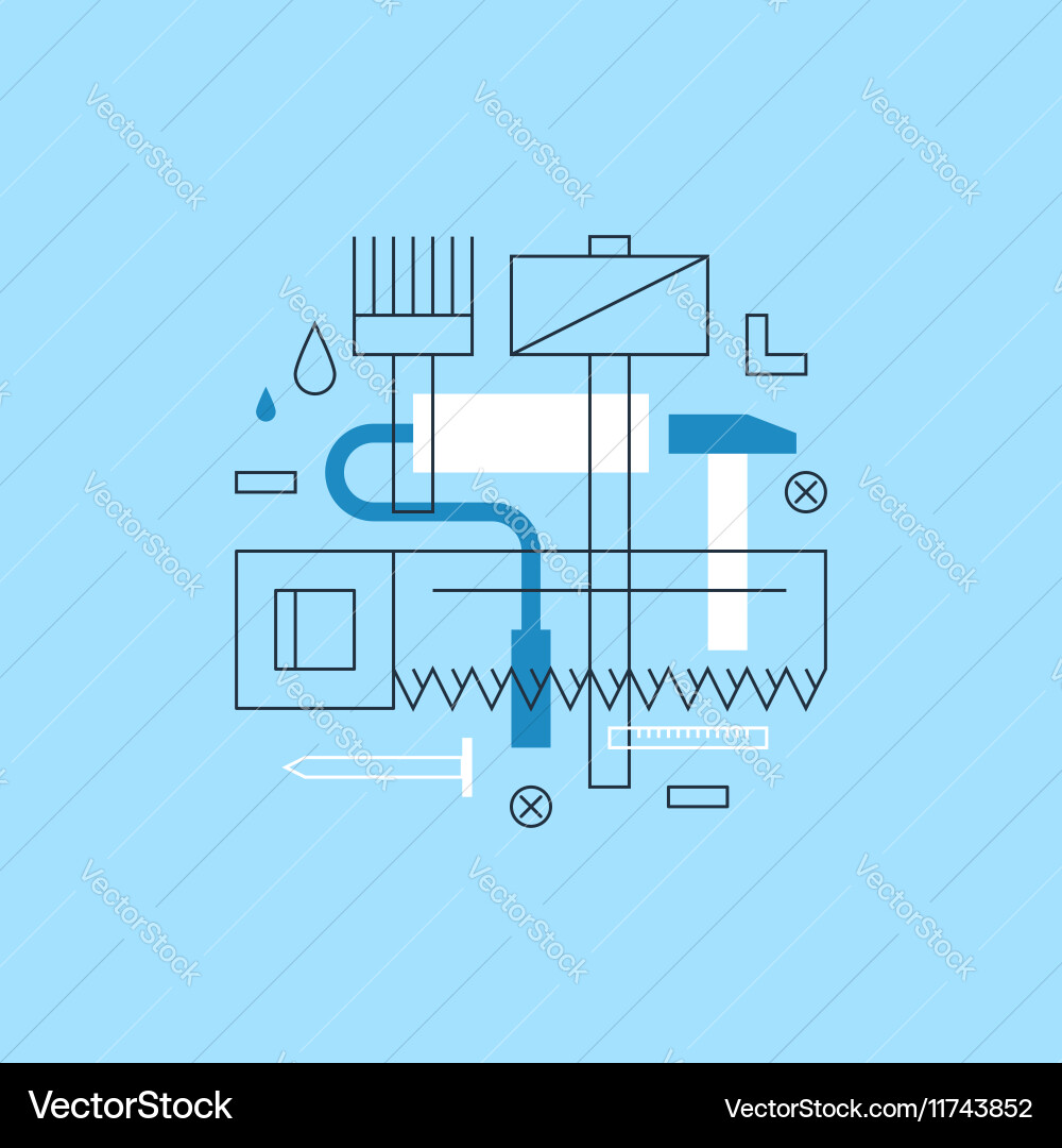 Construction instruments pattern and backdrop Vector Image