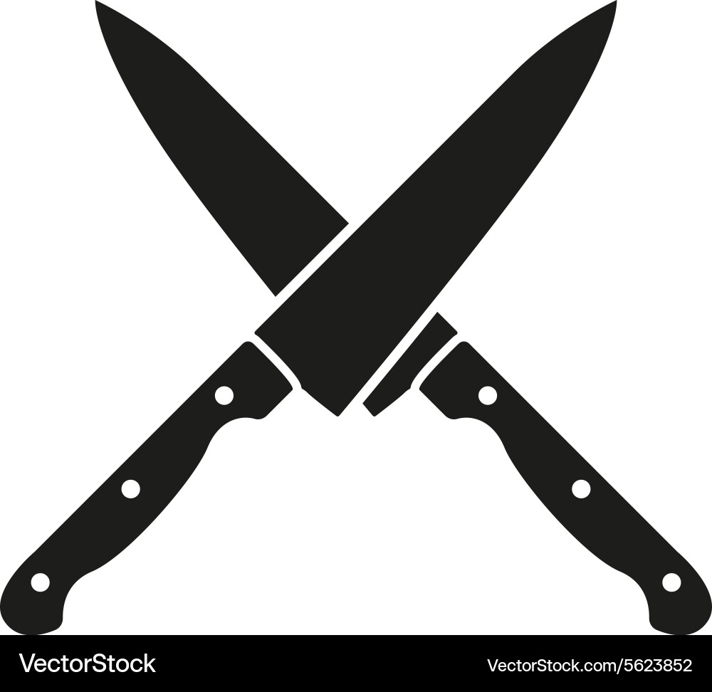 Crossed knives icon knife and chef kitchen vector image