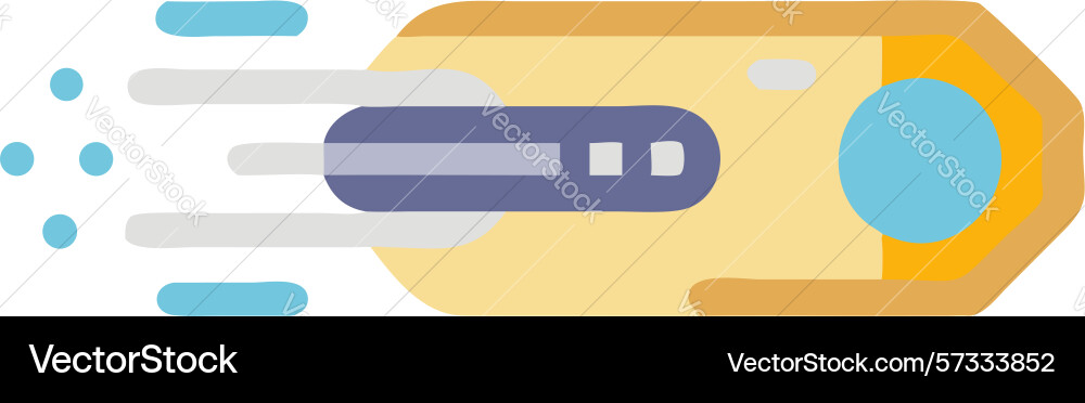 Flying horizontal object with trailing motion Vector Image