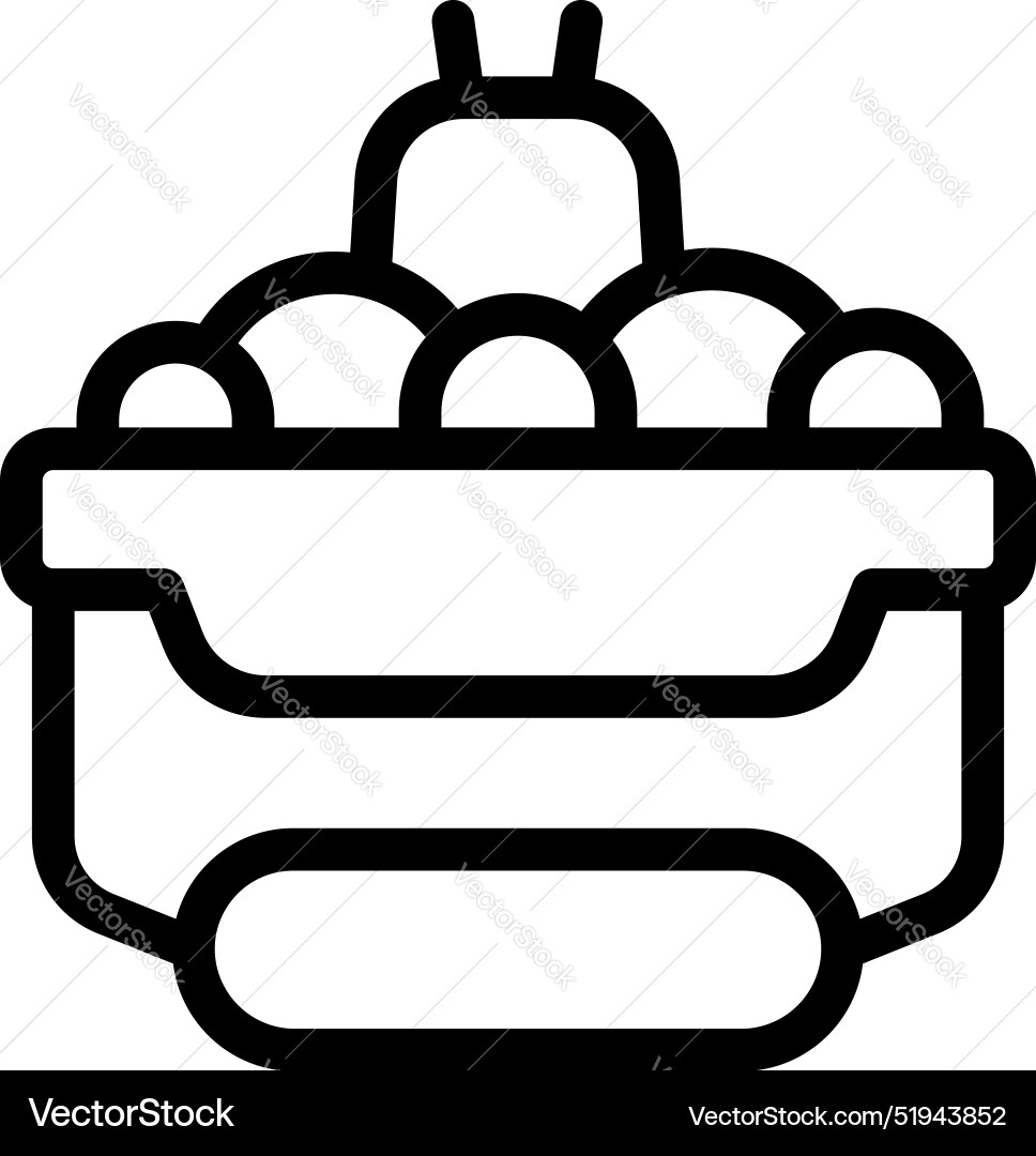 Food container holding round objects with cherry Vector Image