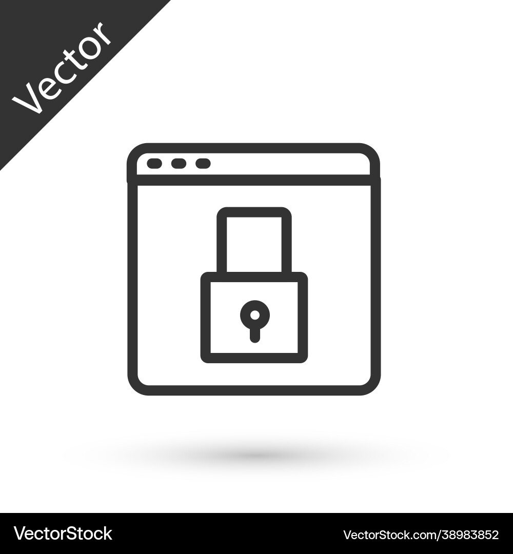 Grey line secure your site with https ssl icon Grey line secure your site with https ssl icon vector image